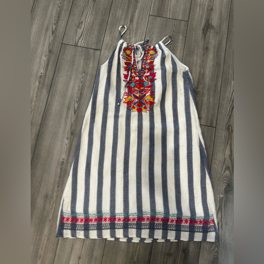 THML Blue and White Striped Mini Dress